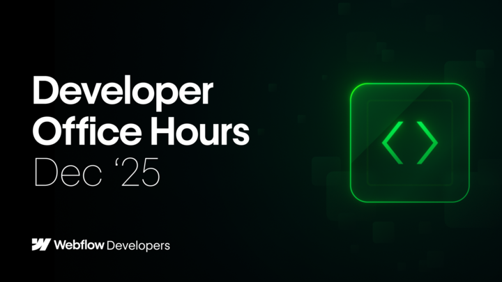 webflow's tweet image. Our next Webflow Developer Office Hours is on December 17 at 3 pm ET.

Bring your questions, feedback, or a project you’re working on, this is your time to connect directly with the team and other developers building on Webflow.

Register now → wfl.io/4iyYvWs
