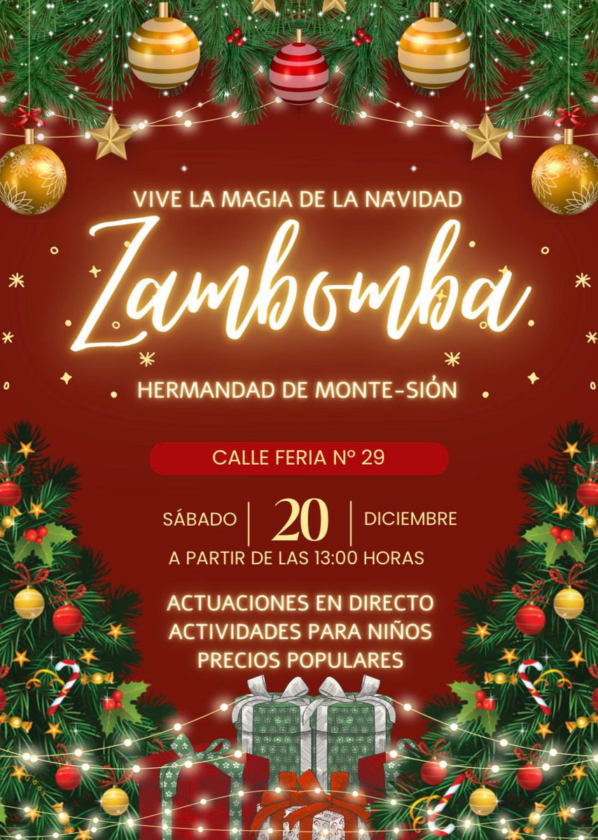 hdaddemontesion's tweet photo. ⚫️⚪️ ZAMBOMBA 2025

Nuestro Grupo Joven organiza el próximo sábado 20 de diciembre la tradicional #Zambomba de nuestra Hermandad.
 
Os invitamos a asistir y disfrutar de esta jornada de convivencia y buen ambiente navideño. https://t.co/CGn2V9ySPC