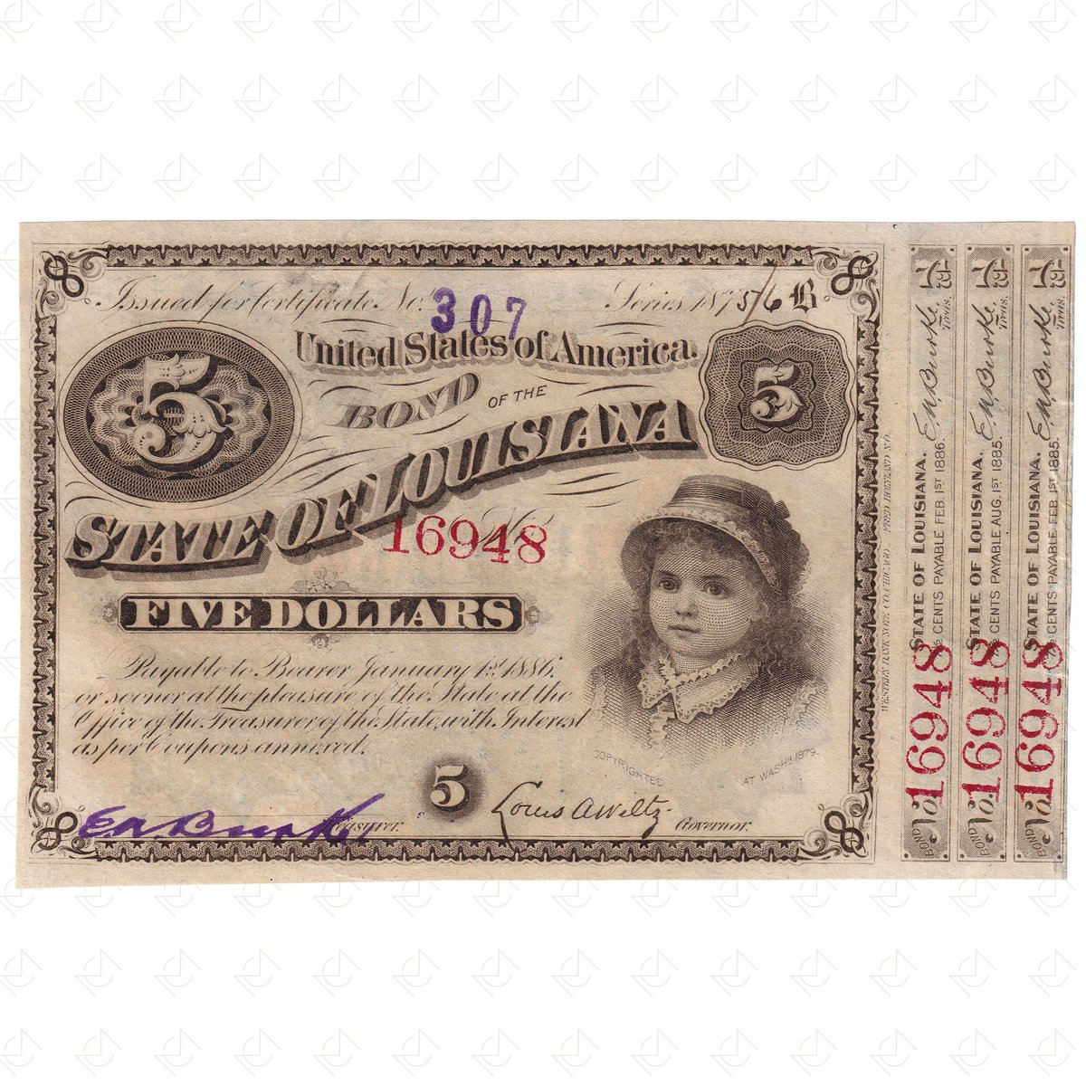 MansbridgeCoins's tweet image. 1875/6 USA State of Louisiana Baby Bond 5 Dollars Banknote – CS#29

Starting Price: £20.00

Currently at 7-day auction — bid before it&apos;s gone!

📦 £3.00 UK shipping
🌍 Secure international delivery
🔗 ebay.co.uk/str/mansbridge…

#Banknotes #MansbridgeCoins #BanknoteCollector…