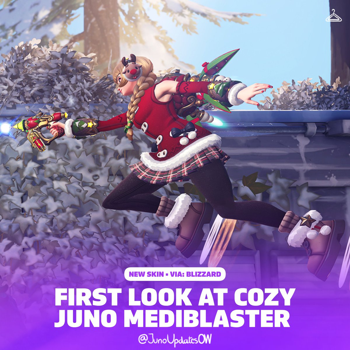 AboutJunoOW's tweet photo. Have a first look at Juno's Cozy Mediblaster in #Overwatch2 🎁 https://t.co/YB1PNT5Z6A