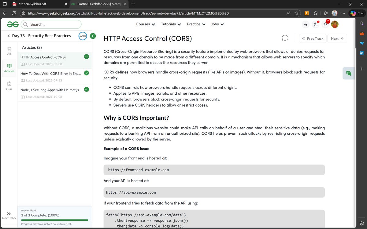 safee__7's tweet image. 📅 Day 73/100 – Full Stack Web Development

Course Link: geeksforgeeks.org/batch/skill-up…

#skillupwithgfg #nationskillup #FullStackDevelopment #geeksforgeeks
