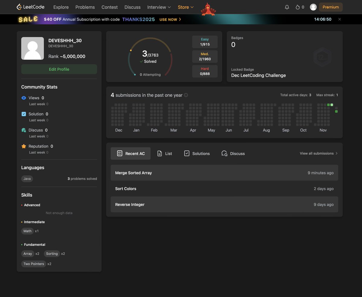 deveshhh_30's tweet image. Day 2: worked through arrays — found largest &amp;amp; second largest, checked if sorted, and removed duplicates. Small steps, solid foundation.”
#strivera2zdsa #30daycodingchallenge #DSA #LeetCode