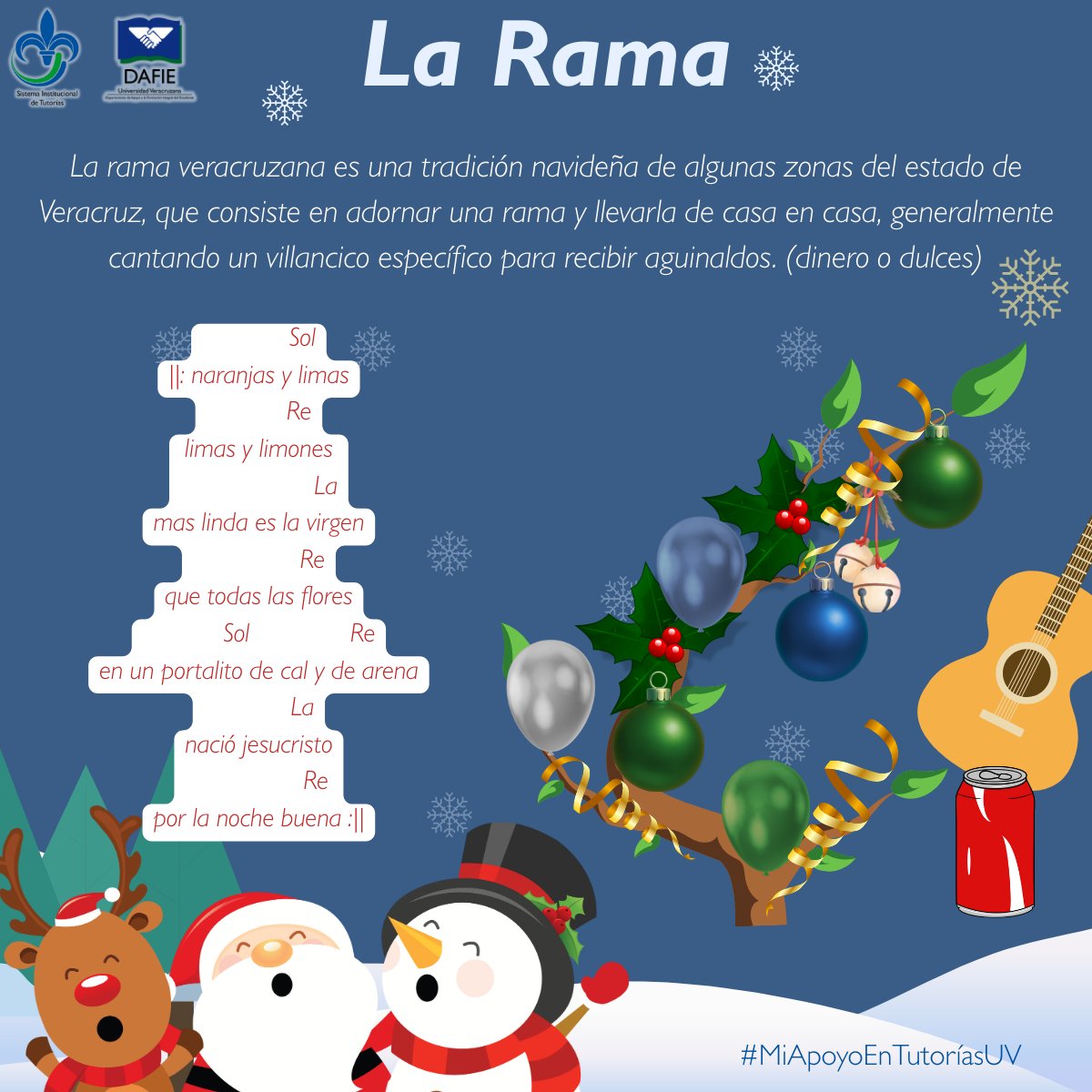 #EstudianteUV

La rama es una tradición veracruzana en la que niños y adultos salen a la calle a cantar con una rama de árbol adornada pidiendo aguinaldo. 🥳🪘🎻🪉
Aquí te contamos más sobre esta bonita tradición.

#MiApoyoEnTutoríasUV