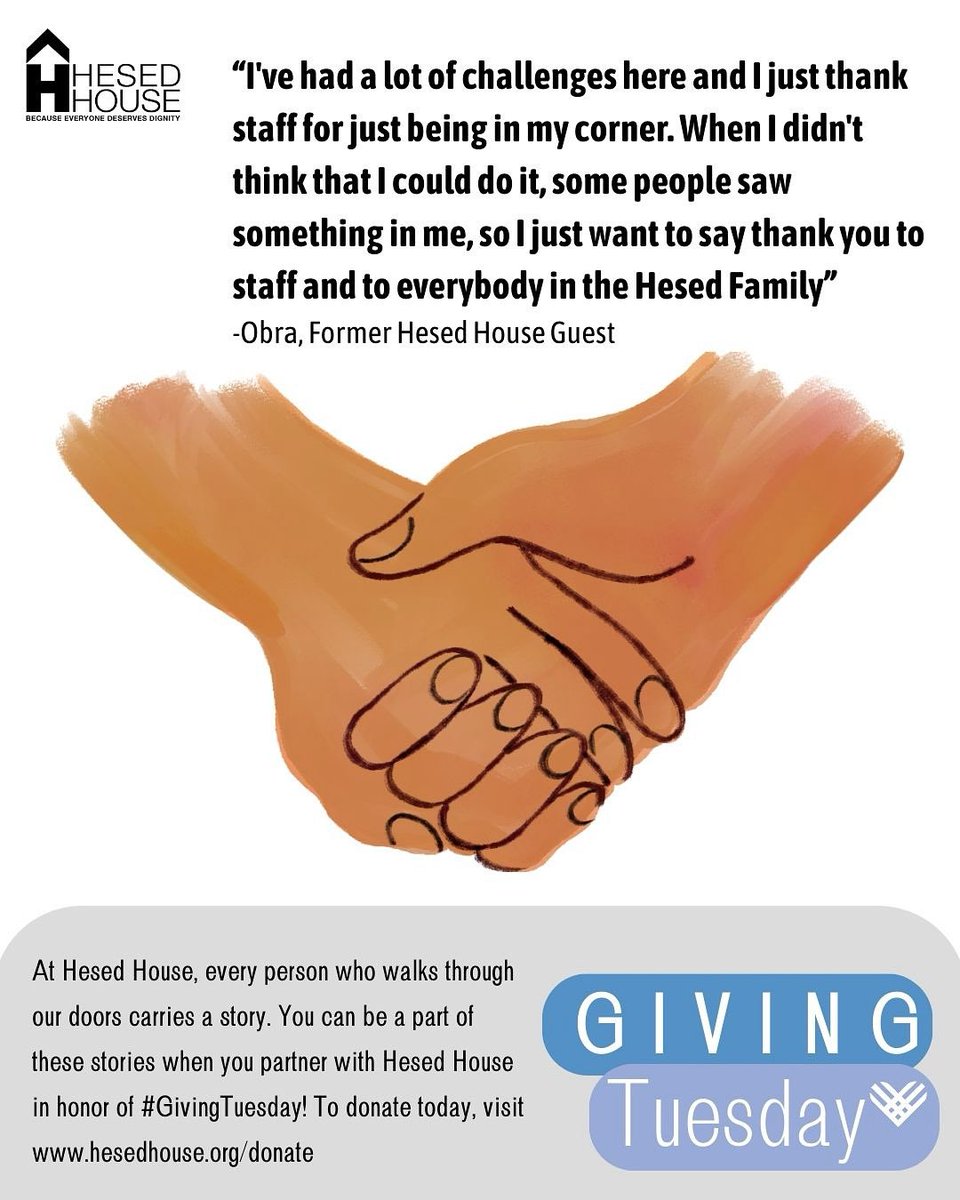 This #GivingTuesday is the time to celebrate the power of giving! Your support helps transform lives and gives people the chance of hope again! To donate today, visit hesedhouse.org/donate