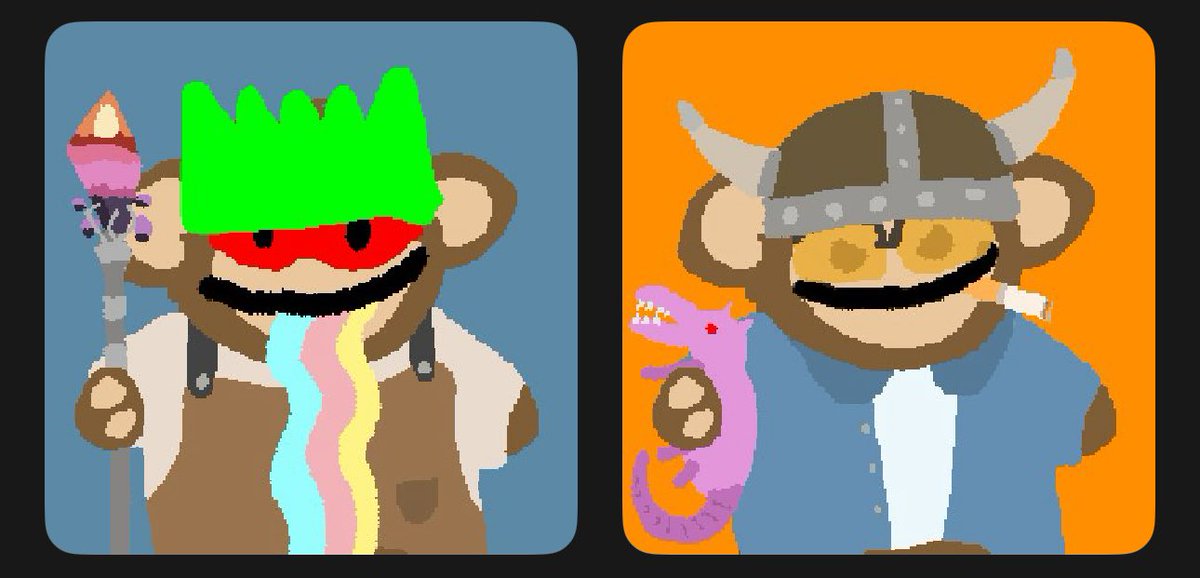 mertoid's tweet image. Added another Bitcoin Puppet to my shed.  Don’t they look so based together.  World peace BTW.