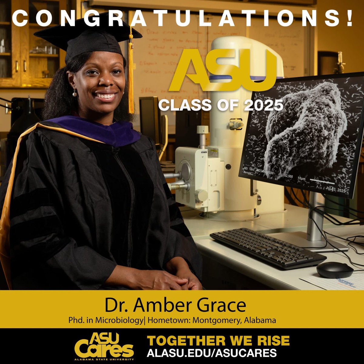 As we count down to Fall Commencement, we’re highlighting some amazing graduates! First up: 𝐃𝐫. 𝐀𝐦𝐛𝐞𝐫 𝐆𝐫𝐚𝐜𝐞, Ph.D. in Microbiology. Her journey at ASU has been filled with research, mentorship, and a passion for discovery. #MyASU #HornetGrad
