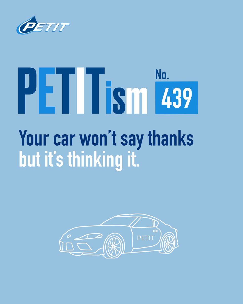 petitautowash's tweet image. Petitism #439 💬
“Your car won’t say thanks, but it’s thinking it.”

Smooth ride. Clean conscience.

#Petitism #PetitAutoWash #BuiltDifferent #HappyCars #CleanFeelsBetter