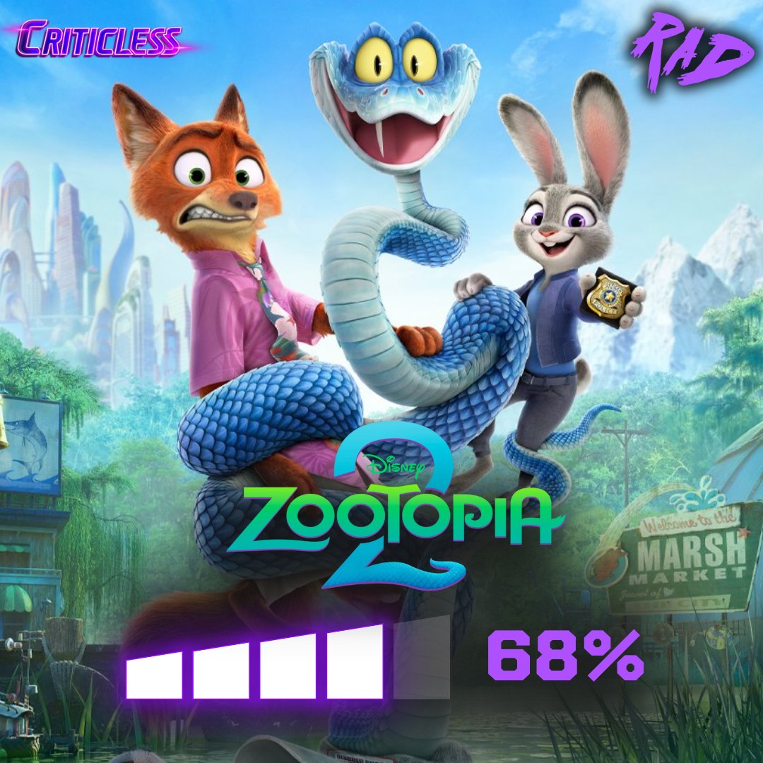 Zootopia 2 is here and is a RAD!

Nick &amp; Judy return with a chaotic snake (Ke Huy Quan) wrapping them in hilarious mayhem. Was it worth the 9 year wait?

In theaters NOW. Make sure to leave a review on Criticless if you see it! #Zootopia2 #Criticless