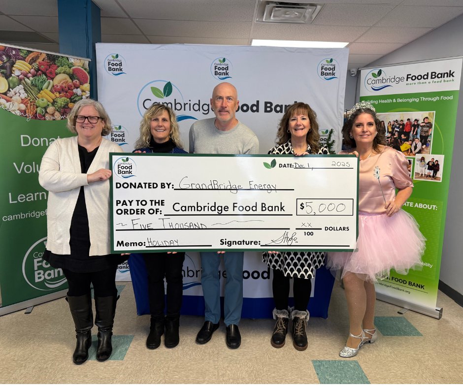 On #GivingTuesday  we’re helping to fight food insecurity by donating $5,000 to the Cambridge Food Bank, building on our earlier support when we provided $5,000 to the Brantford Food Bank during their declared food insecurity emergency.

 #FightingHunger #FoodSecurity
