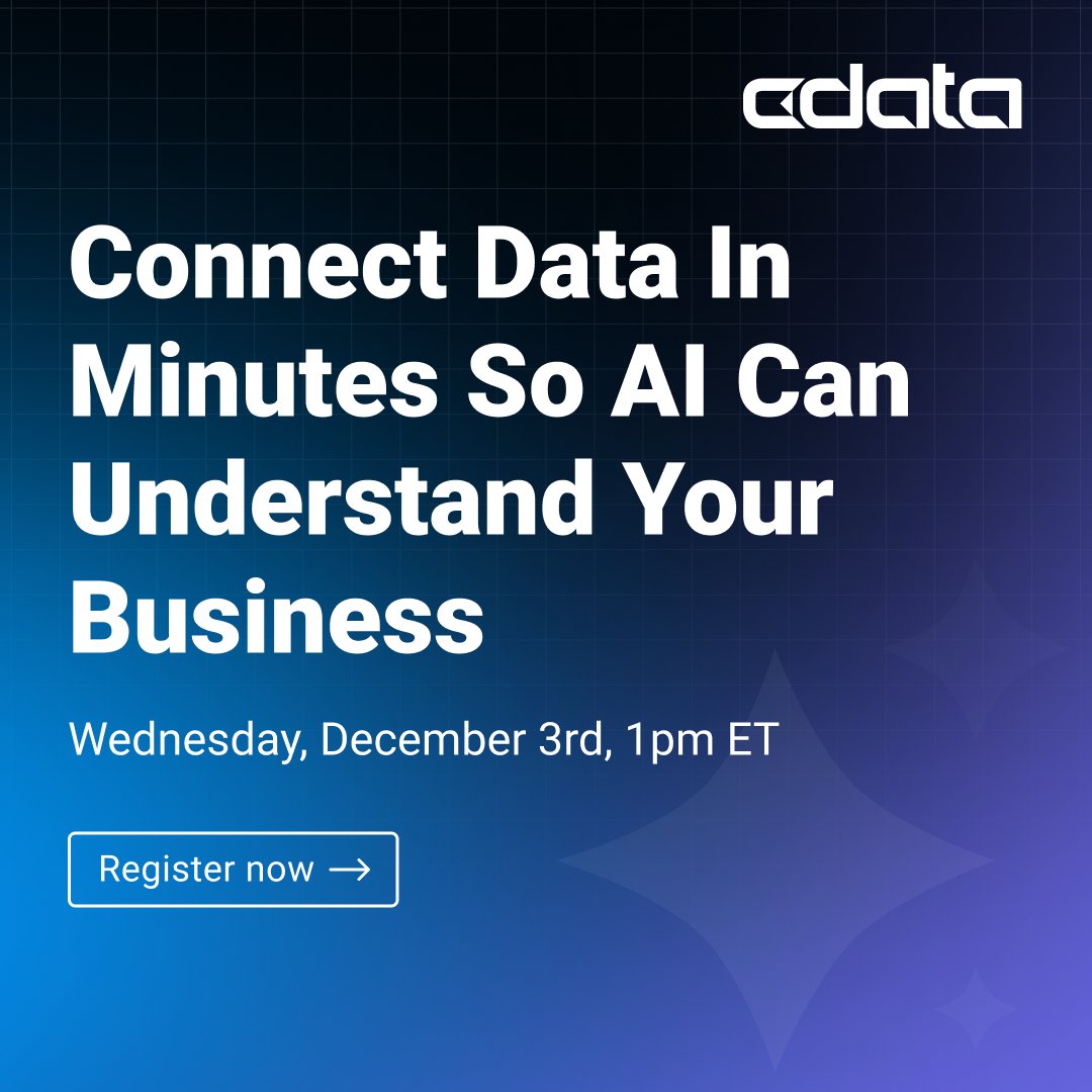 jeRodimusPrime's tweet image. AI can generate answers. But can it understand your business?

See how @CDataSoftware Connect AI bridges that gap — connecting your real enterprise data to ChatGPT, Claude &amp;amp; other AI in minutes.

Join live or register for post-event insights + updates: bit.ly/4ntn3C0