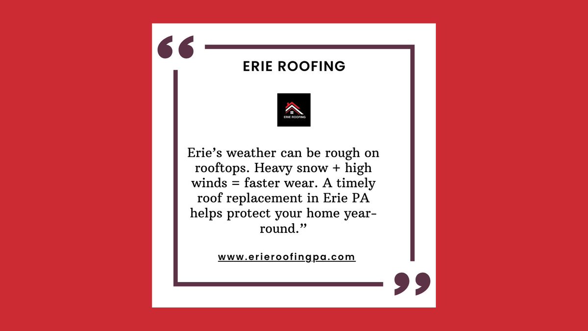 ErieRoofing's tweet photo. Need a roof upgrade? 📷 Professional roof replacement in Erie, PA ensures durability, safety &amp; year-round protection. Choose trusted local experts!
#RoofReplacementEriePA #ErieRoofing #RoofingPros #HomeCare
I https://t.co/vTzOPvCK3F