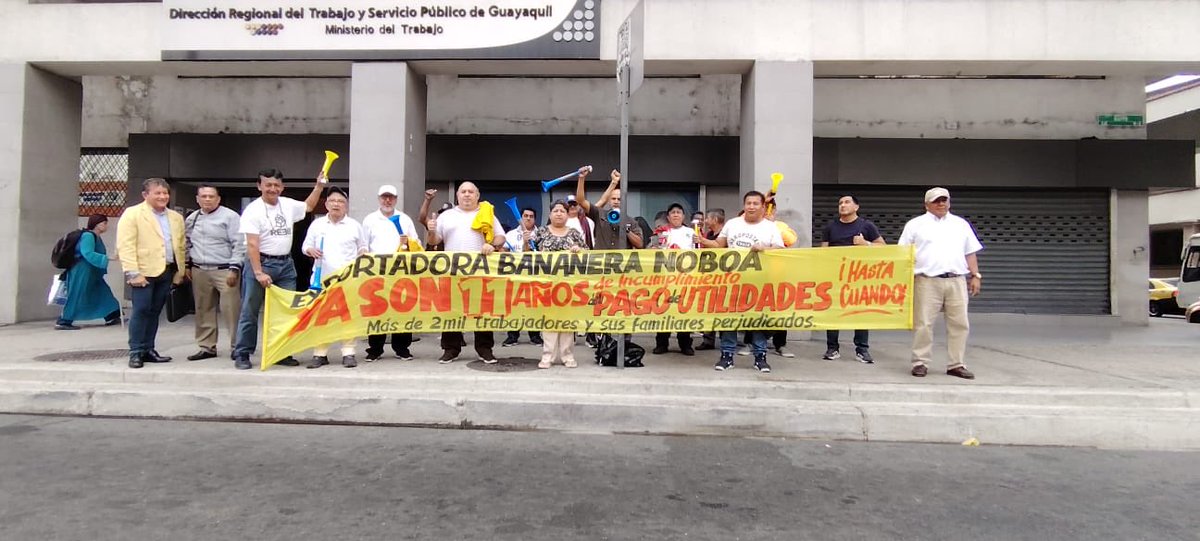 La lucha continua…EXPORTADORA BANANERA NOBOA les adeuda $ 34 millones. 

Solo esperamos que actual Ministro de Trabajo <a href="/haburbano/">Harold Burbano</a> no borre esta deuda.