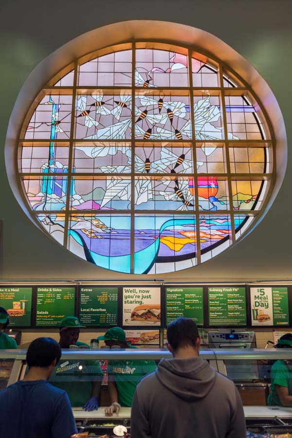 gtalumni's tweet image. Ever wondered what happened to the stained-glass window in the student center after its renovation?  The central panes were relocated to the Institute’s library archives, where they remain today. The archives protect and preserve the history of GT for future generations.