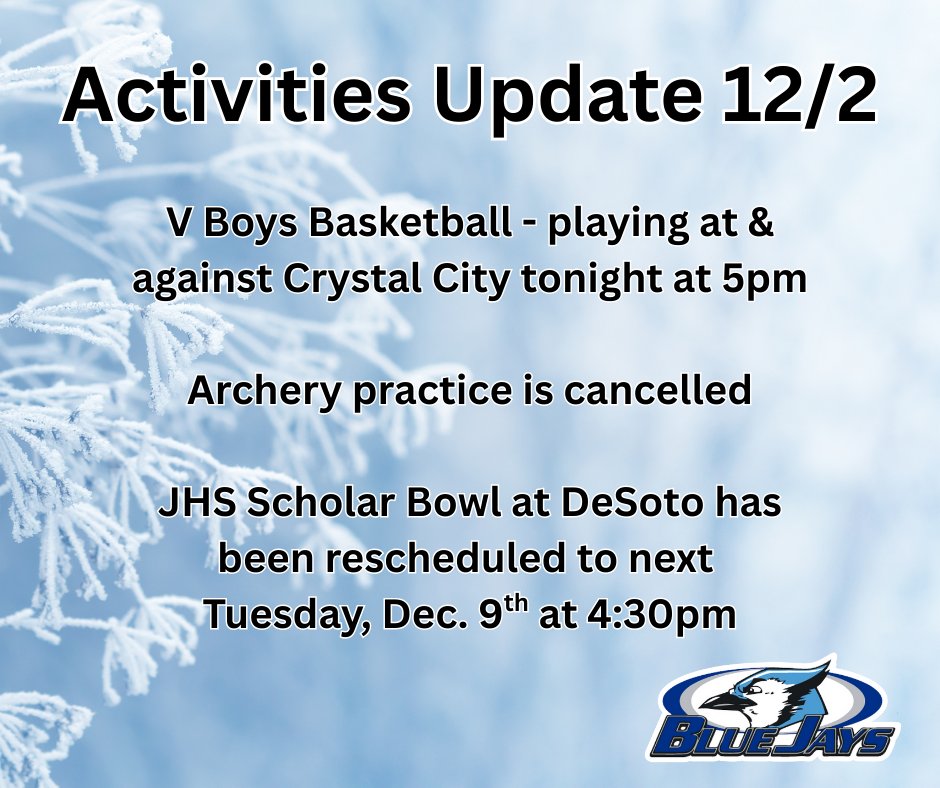 Check out the most recent updates for today's activities ❄