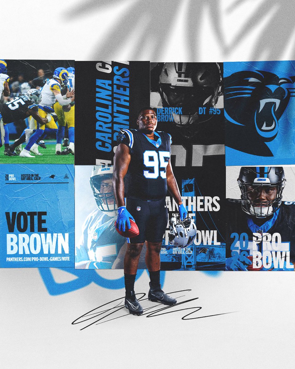 Panthers's tweet image. Playing like a man possessed 

Derrick Brown x #ProBowlVote