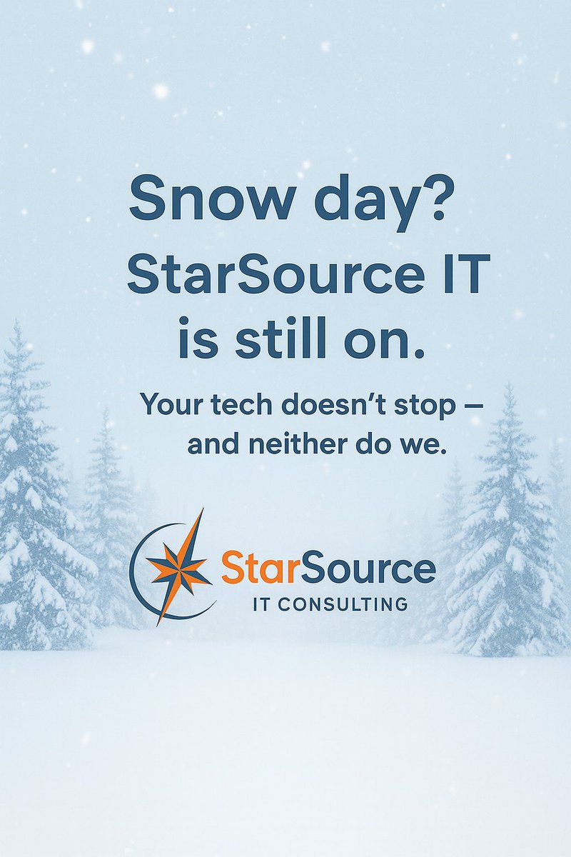 StarsourceIT's tweet photo. Business doesn’t pause for weather — and neither does your IT infrastructure.
StarSource IT is working through the snow to keep you secure, supported, and online. ❄️🔒 https://t.co/T5NcfZmhPj