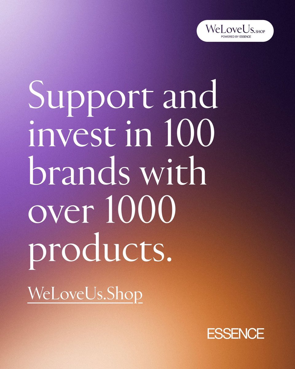 Welcome to WeLoveUs.Shop  — ESSENCE’s guide to the Black-owned brands. 

From beauty and wellness to fashion and food, these businesses are selling more than products; they’re pushing the possibility of what happens when we all buy Black.

Swipe over to discover your