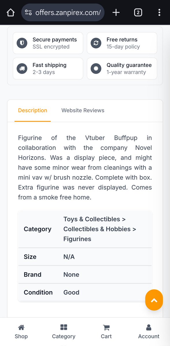 Dmann892_AD's tweet photo. !!!SCAM ALERT!!!
If you're like me and searching for discontinued vtuber merch this holiday season, don't fall for this like I just did! This site pretends to be a second-hand shop but is really ripping images and descriptions from around the internet.
@NovelHorizons @Buffpup_ https://t.co/ba7Rw4pbfi