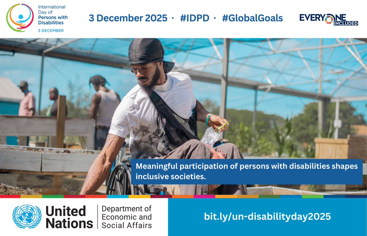 UN_Enable's tweet image. Community-based support, assistive technologies, social protection, accessibility, and anti-discrimination efforts are vital to advance inclusion for persons with disabilities.

🌐 bit.ly/un-disabilityd…
💬 #IDPD #DisablityDay #EveryoneIncluded