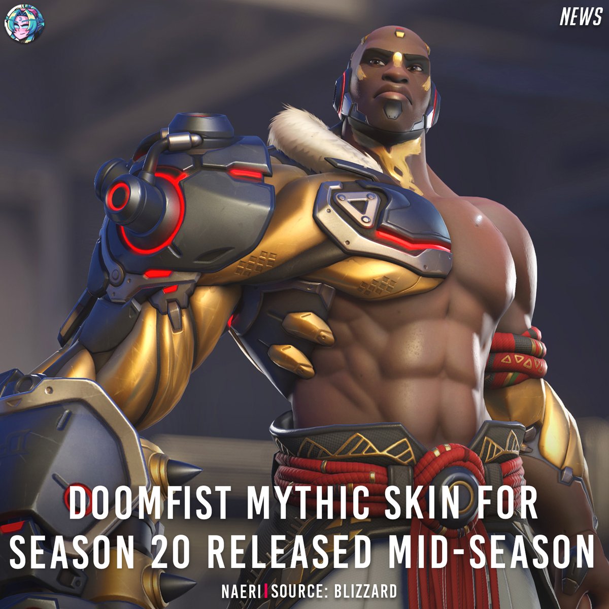 Overwatch 2 Doomfist Mythic Skin for Season 20 released Mid-Season 👊

The undisclosed revealed "Magma Titan" Doomfist Mythic skin will be released #Overwatch2 mid-season.