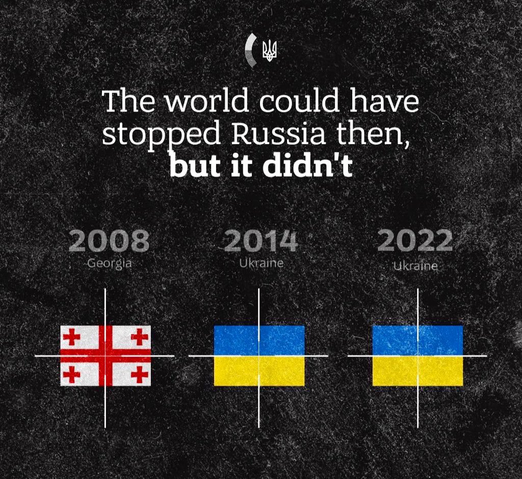ChakhoyanAndrew's tweet image. Sixteen years of fear, appeasement, and wishful thinking have brought us to this.

russia isn’t “seeking peace,” it’s openly threatening Europe with more war.

It wants to erase 🇺🇦, subjugate its people, and then move on to the next target.

Pretending otherwise is how wars grow.