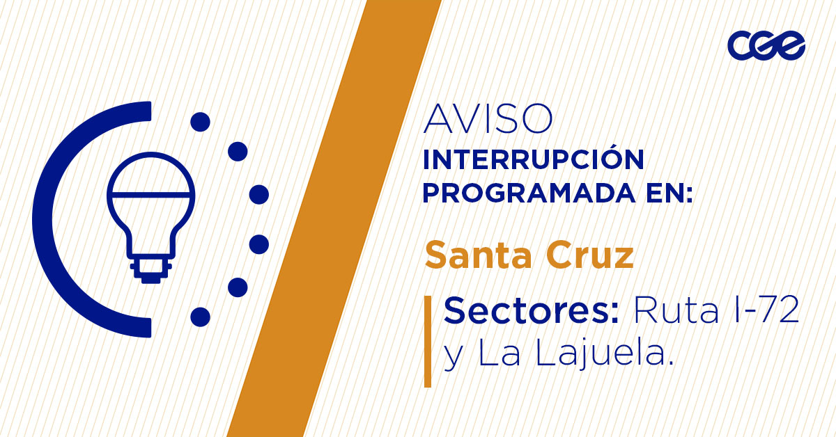 CGE_Clientes's tweet image. Para mejorar la calidad del suministro de nuestros clientes de #SantaCruz, este jueves, entre 12:00 y 15:00 horas, se realizará una #InterrupciónProgramada (sectores en la imagen 👇) debido a trabajos de mejoras. Recuerda desconectar tus artefactos 🔌