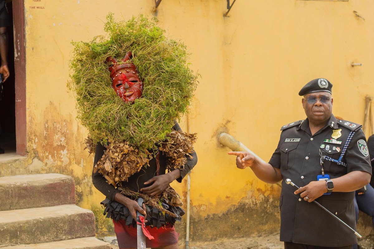 officerTimzy's tweet image. Yesterday, a masquerade was arrested for disrupting public peace. one David was unveiled as the human being inside the Ekpo Masquerade paraphernalia. He will have his day in court. The ban on public activities of masquerades is still in force and the police is out to enforce it…