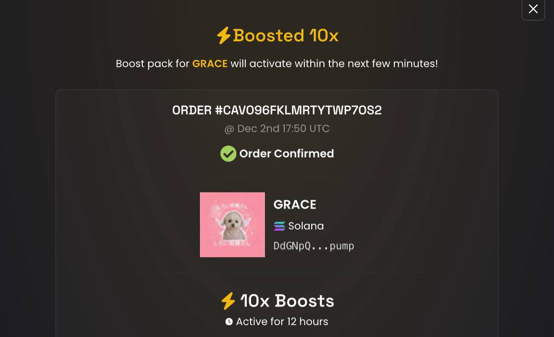 GRACE_Sol_CTO's tweet image. first x10 boost paided for $GRACE

DdGNpQqUiVMu6EnE8HeEfDDSiLQZQratbtxtGAFfpump