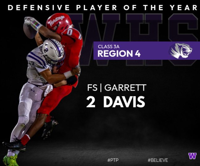 PurpleTigersFB's tweet photo. Region 4 Defensive Player of the year🏈 Congrats Garrett! #PTP https://t.co/R8UduaUBgm