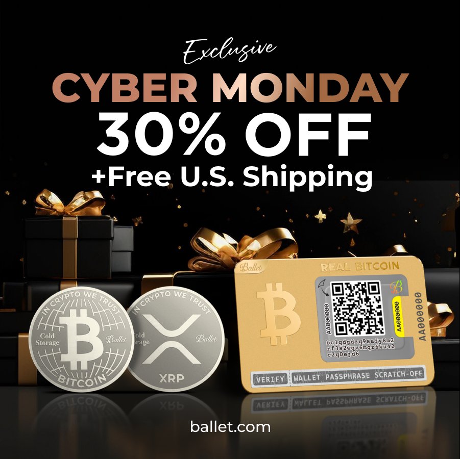 BalletCrypto's tweet image. 🎁30% Off #CyberMonday Deal ends tonight! 

Don’t miss the last chance to get the bestselling crypto wallets at unbeatable prices!👉🏻store.ballet.com