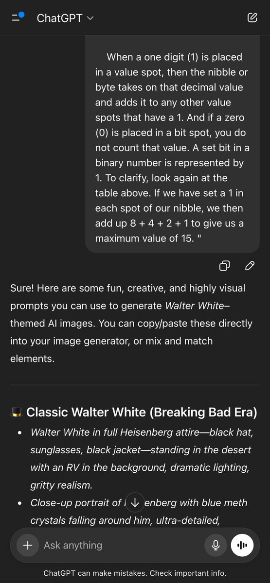 CodingGarden's tweet image. Has anyone else been getting completely wrong and unrelated answers from @ChatGPTapp ?

Here is just one example my wife shared with me, she was asking about network security course work and got a response about Walter White AI images...