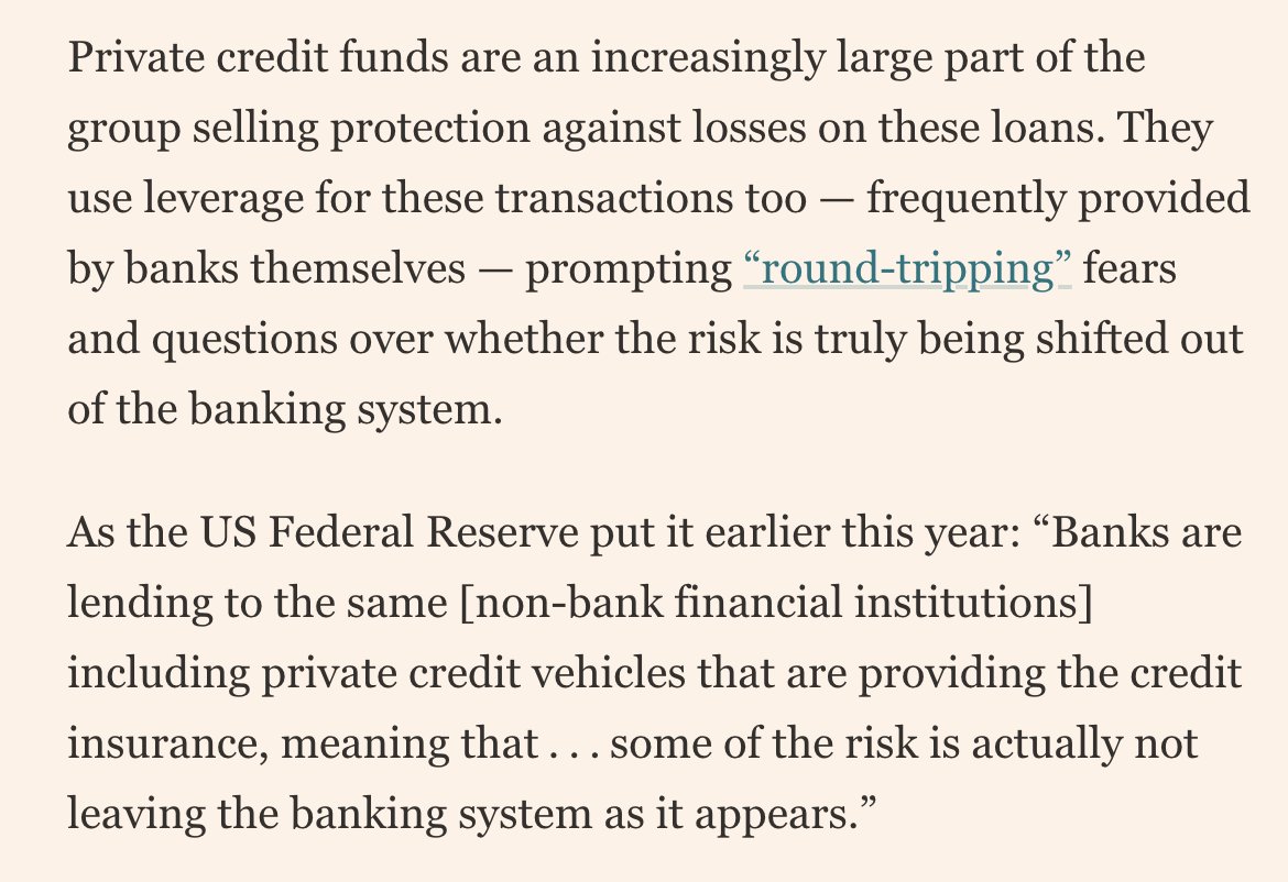 MarkAmesExiled's tweet image. the private credit bubble &amp;amp; the various murky risk/debt-shifting structures could be more dangerous than the AI bubble -- lucky us we have 2 bubbles simultaneously!
x.com/FT/status/1995…