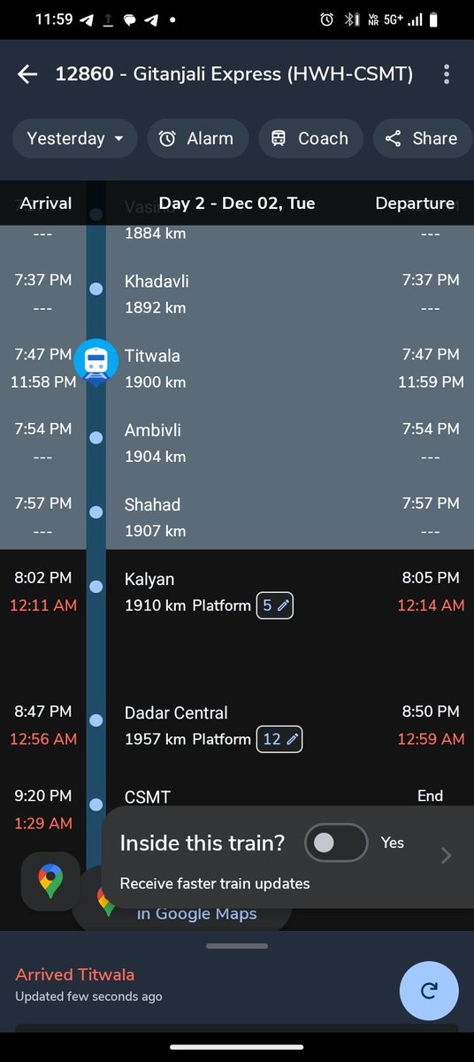 shaikhaltaf8484's tweet photo. Many express trains are running late on Central Railway. Passengers coming towards Upper Mumbai side are missing their local trains. Please extend local train timings to avoid inconvenience. @Central_Railway @drmmumbaicr @RailMinIndia @CMOMaharashtra https://t.co/1umoVIJiC7