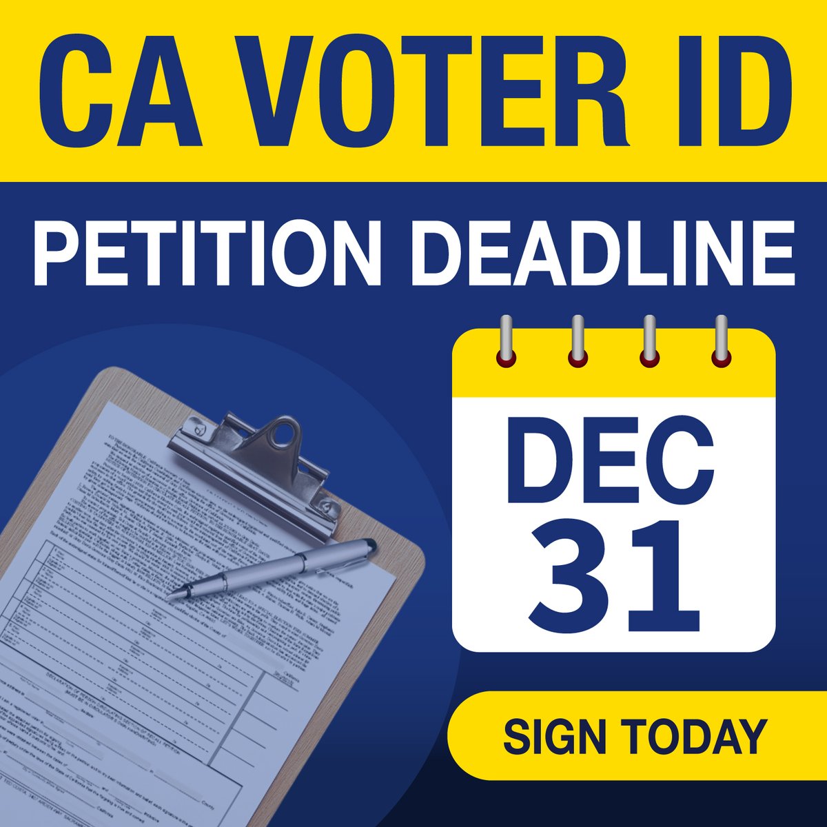 BREAKING: We just crossed 700,000 signatures for the CA Voter ID Initiative — but we still need 300,000 more by December 31!
I’m calling on every Californian who cares about election integrity: we need your help NOW.