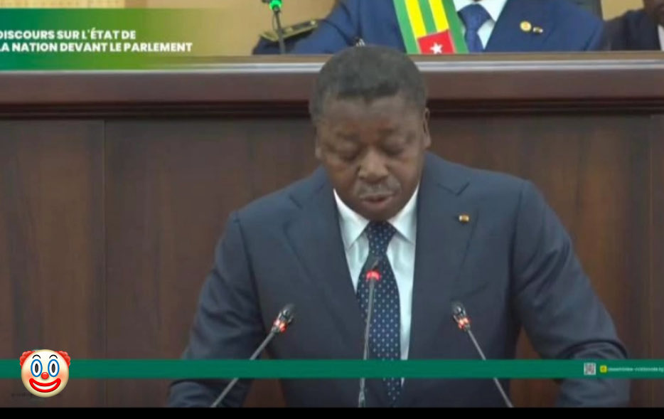 Faure Gnassingbé, parasite dynastique, arrose de verbiage truqué un Congrès servile: «protéger, rassembler, transformer» pour Ve République fantoche ! Sans chiffres, il voile répression sanglante, pays ruiné, pillage clanique, chômage galopant. Farce! Régime zombie. Pas patriote.