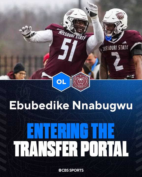 Missouri State LT Ebubedike Nnabugwu plans to enter the transfer portal, a source tells <a href="/mzenitz/">Matt Zenitz</a> and I for <a href="/247Sports/">247Sports</a>. 

The 6-foot-3, 315-pounder has started 21 career games and had the highest pass block grade in C-USA this season among all OTs.

247sports.com/player/ebubedi…