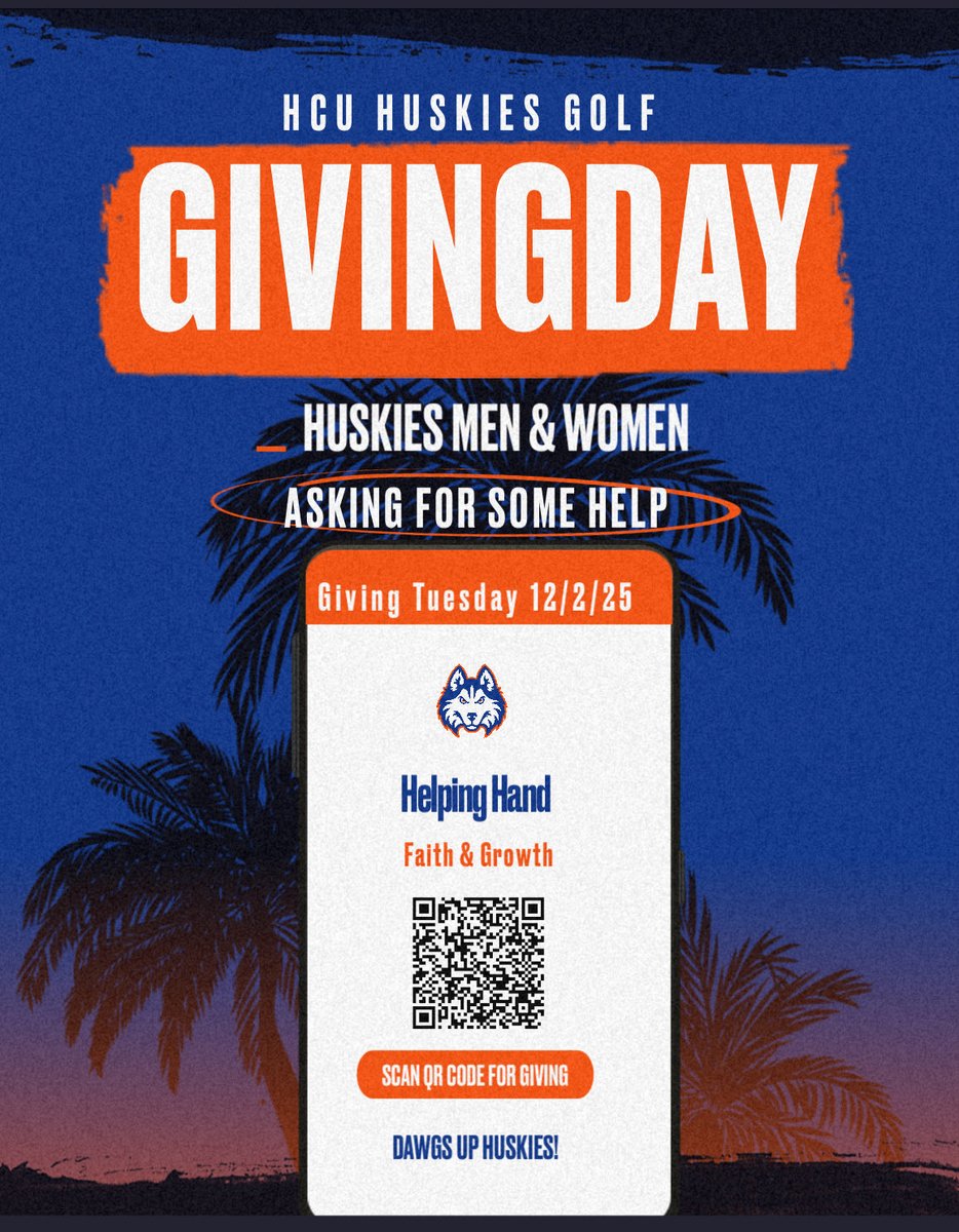 HCUGolf's tweet image. Huskies Hoping for a little help from our friends and alumni on this Tuesday Giving Day. Dawgs Up!