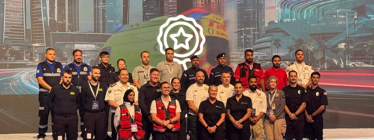 Congratulations to <a href="/paulknoesen/">Paul Knoesen</a> &amp; PeterMcDaid who represented NAS Midleton Station in the UAE at an International Paramedic Competition hosted by <a href="/AbuDhabi/">Abu Dhabi |  أبوظبي</a> Civil Defence 🥳
They faced complex clinical scenarios against 11 frontline services &amp; achieved 4th position. We're so proud