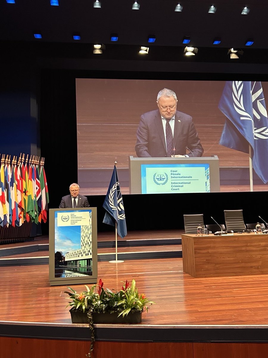 AndriyKostinUa's tweet image. Today at #ASP24, I was honored to deliver a speech on behalf of Ukraine. I expressed our support for the @IntlCrimCourt and thanked the Court and States Parties for their steadfast solidarity with Ukraine. 
I also addressed on the establishment of the tribunal on the crime of…