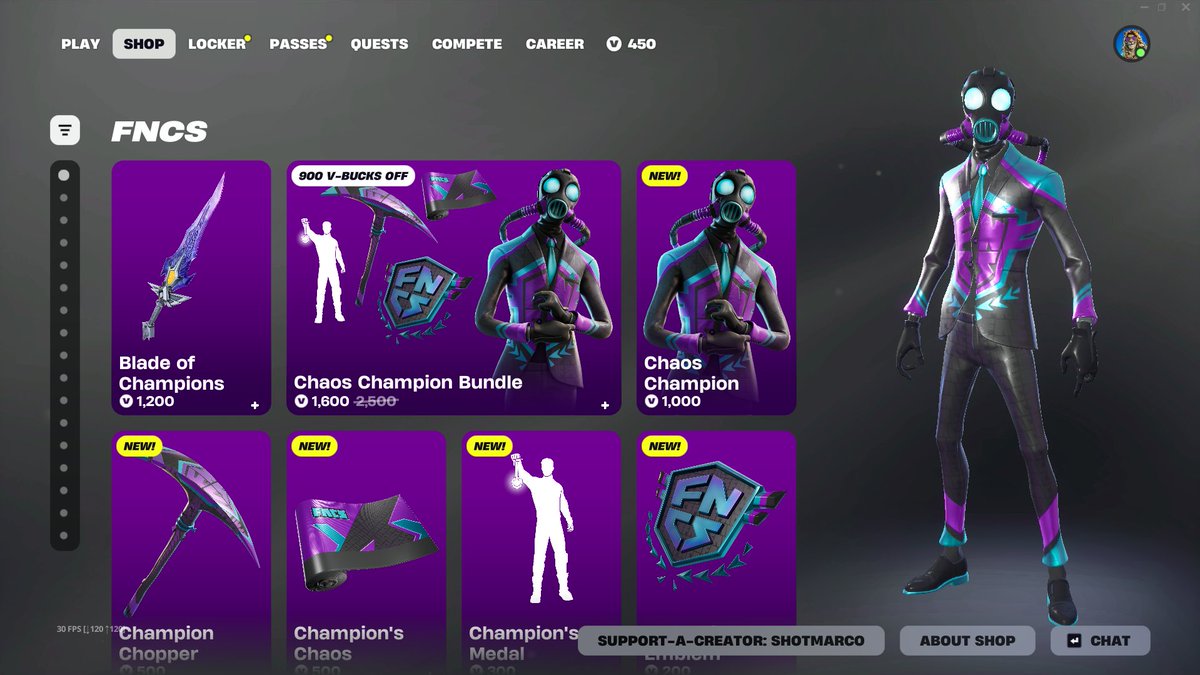 ShotMarco3's tweet image. NEW CHAOS CHAMPION NOW IN SHOP ‼️🔥

If you wanna support me Use Code SHOTMARCO ❤️