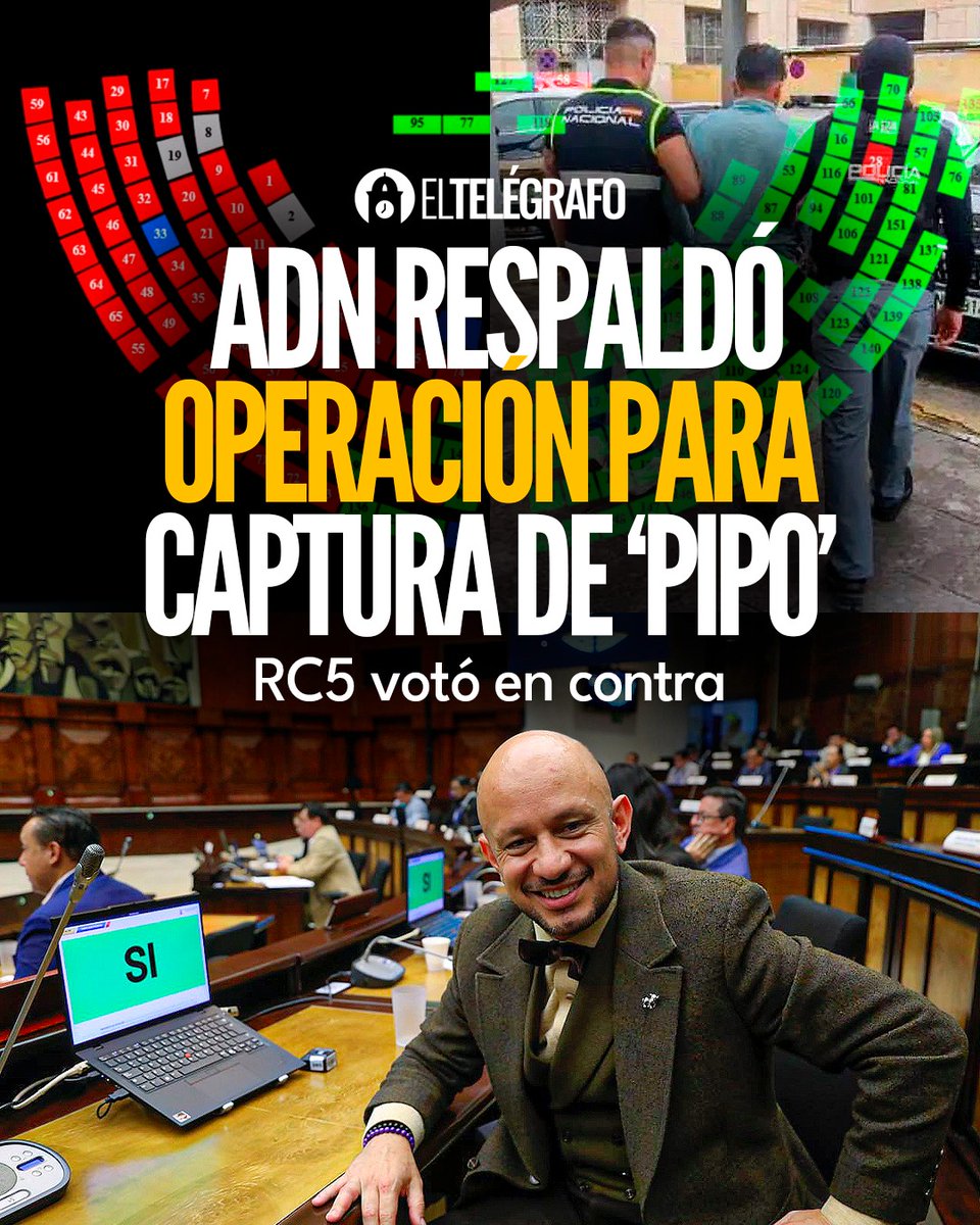 #Política | La Asamblea respaldó captura de alias ‘Pipo’ con 81 votos; RC5 se opuso a la resolución. #LéaloEnET: is.gd/4Wz82p
