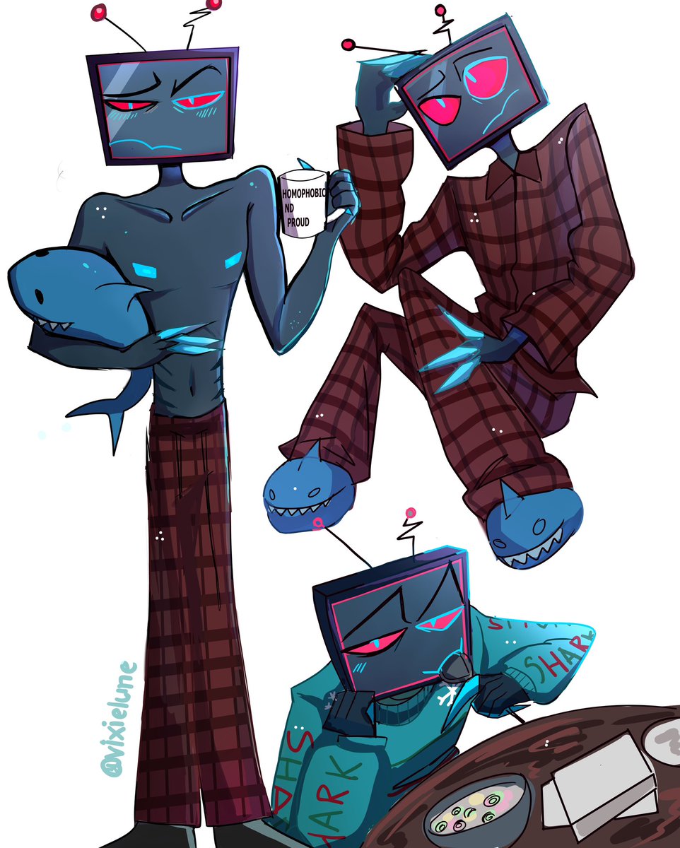 vixielune's tweet image. more Vox drawings because i love jobless and depressed vox especially in christmas pjs #HazbinHotel #HazbinHotelVox #vox