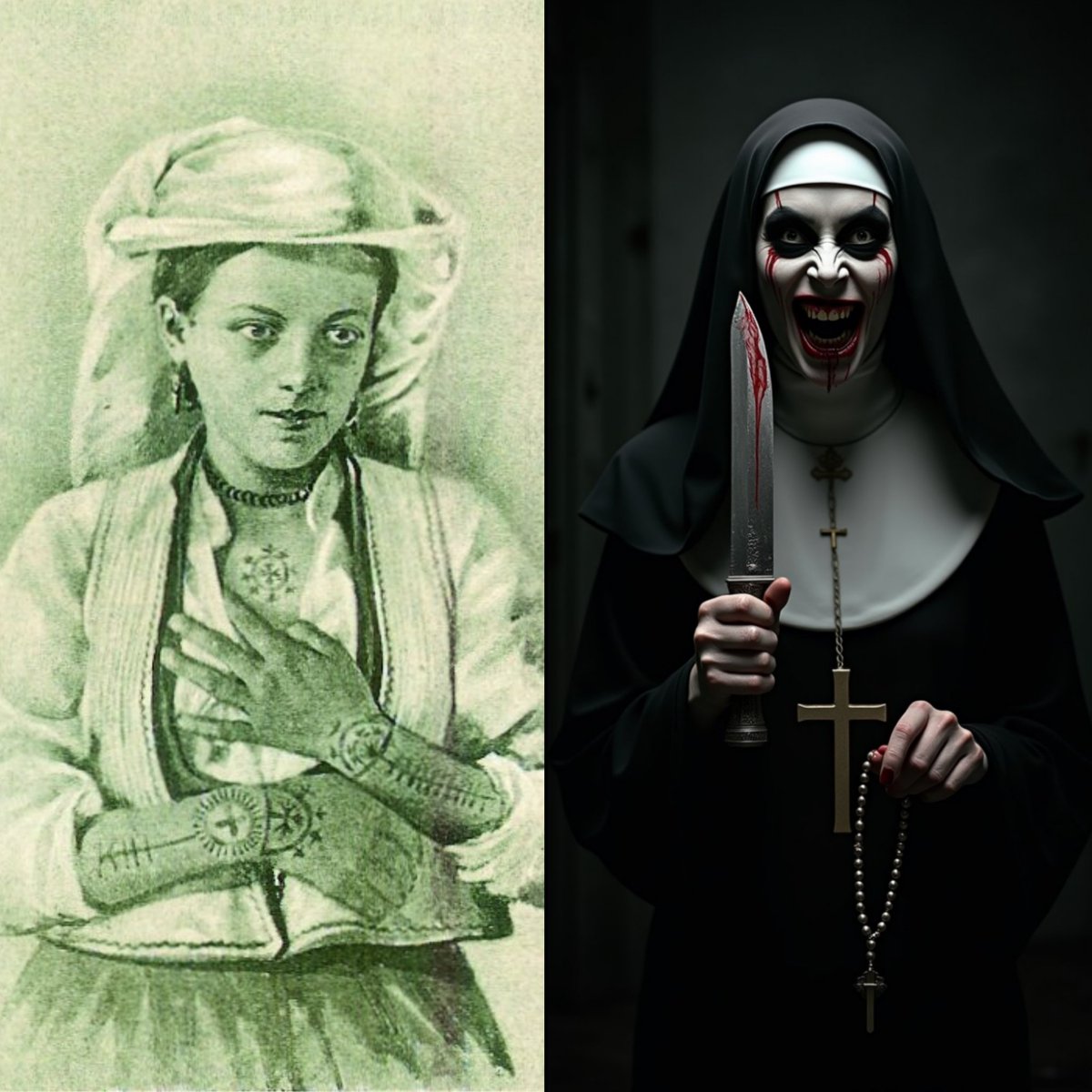 pashagaG's tweet image. U Bosni su križarski ekstremisti tjerali žene da se tetoviraju kako bi ih ogadili Osmanlijama za kojima su ludjele. Danas ih u Hrvatskoj tjeraju da sebe bodu noževima da bi predstavili migrante kao divljake. Nova vremena zahtjevaju nove taktike, križarstvo ostaje NAJVEĆE ZLO!