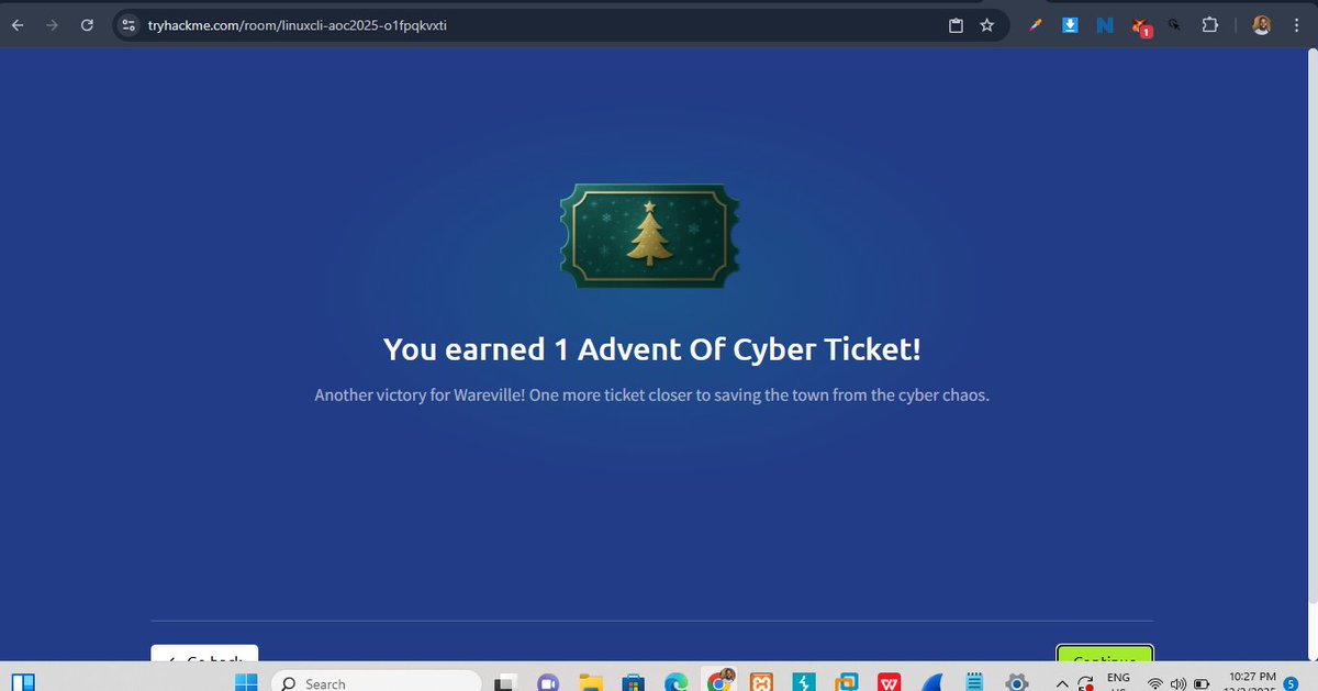 favour78043's tweet image. Day 01 Advent of Cyber, learnt about Linux CLI

@OSCGuild  #adventofcyber2025