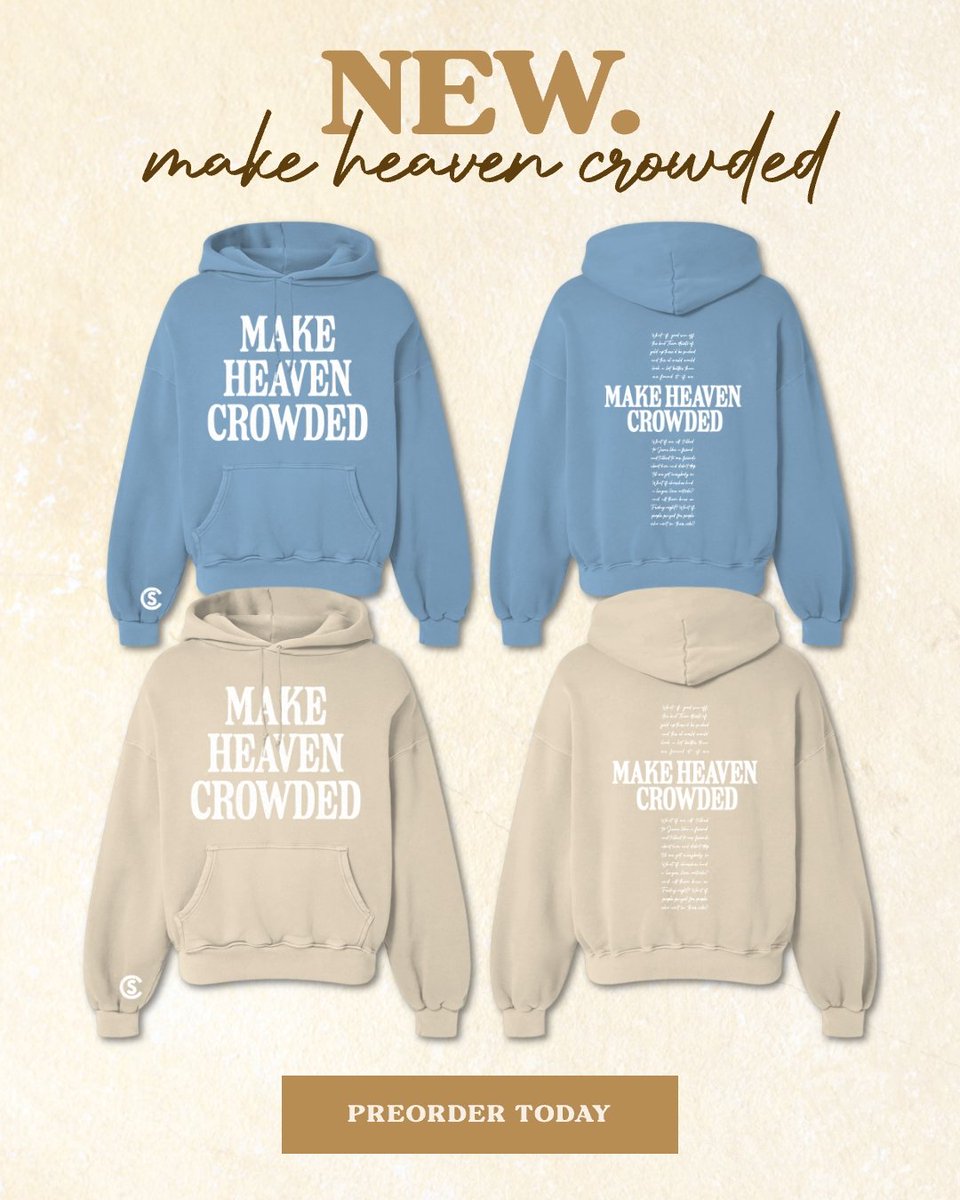 coleswindell's tweet image. Make Heaven Crowded hoodie is available now for pre-order! 100% of the proceeds will be donated to Christian charities centered in leading others to Christ.

I haven’t picked the organization yet for this first batch — I need your help. Tag a youth group, church, or ministry…