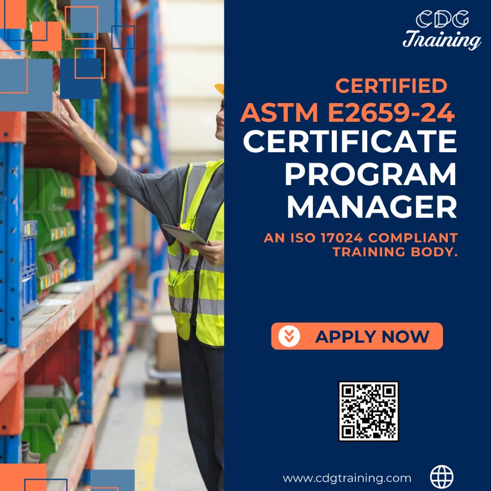 cdgtrainings's tweet image. Lead certification programs with CDG’s **Certified ASTM E2659-24 Certificate Program Manager** course! 📜✔️
Accredited, self-paced &amp;amp; globally recognised.

👉cdgtraining.com/courses/Certif…

#ASTME2659 #ProgramManager #cdgtraining #onlinecourses #certification #ProfessionalDevelopment