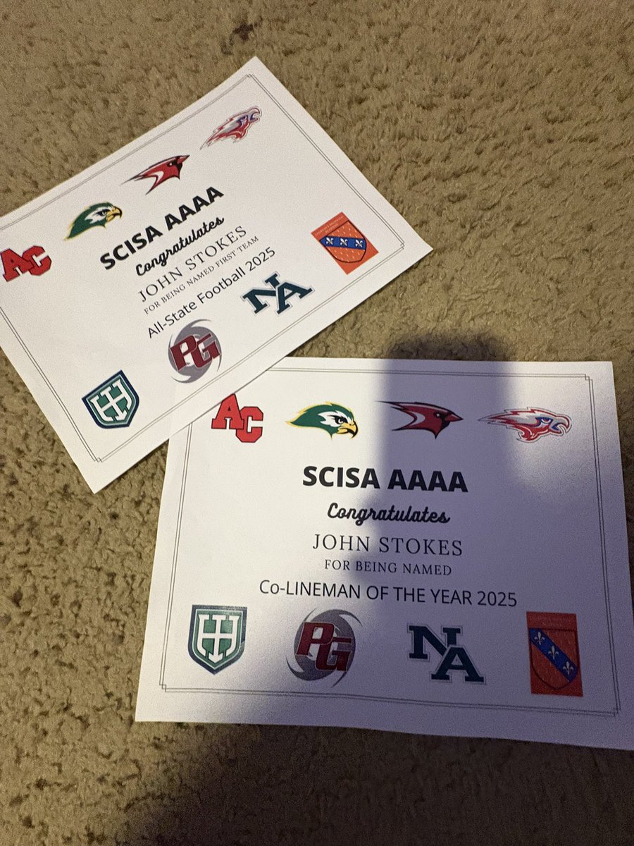 johnstokess's tweet photo. “(Co)-Linemen of the year” as a junior https://t.co/l5VKvuha8f