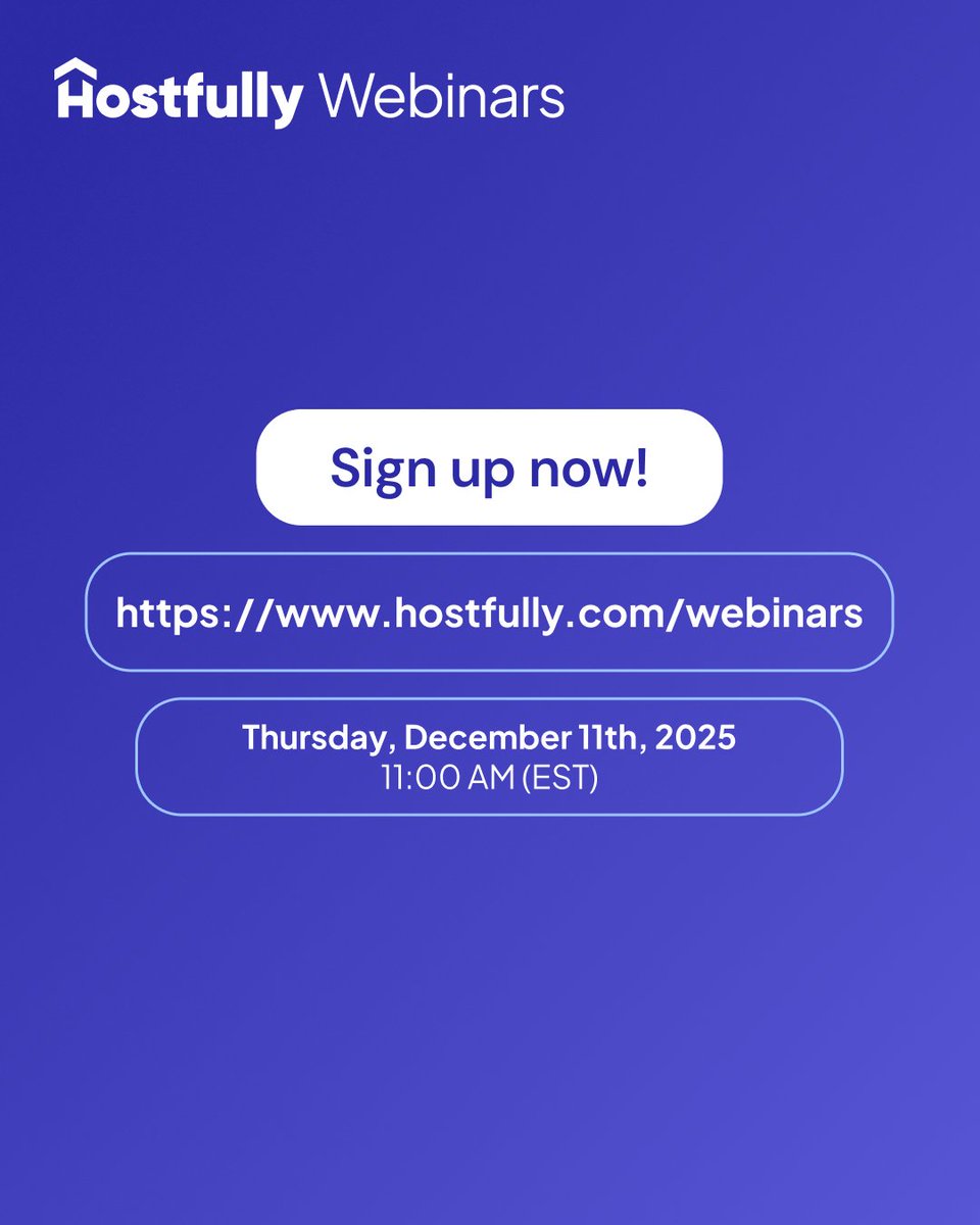 Join Mark Simpson (Boostly) and Frank Bosi (Hostfully) on Dec 11 at 1PM for a free webinar where you’ll learn a 30-minute website makeover that turns more visitors into bookings.

📍 Register here → app.livestorm.co/hostfully/turn…