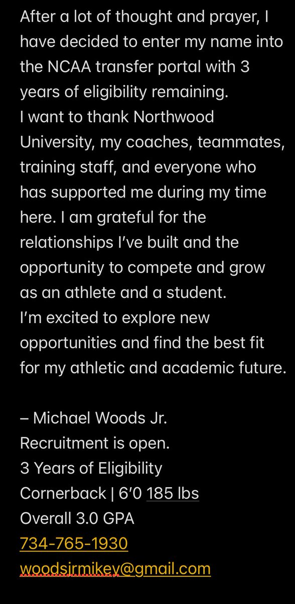 Michael Woods Jr. tweet media