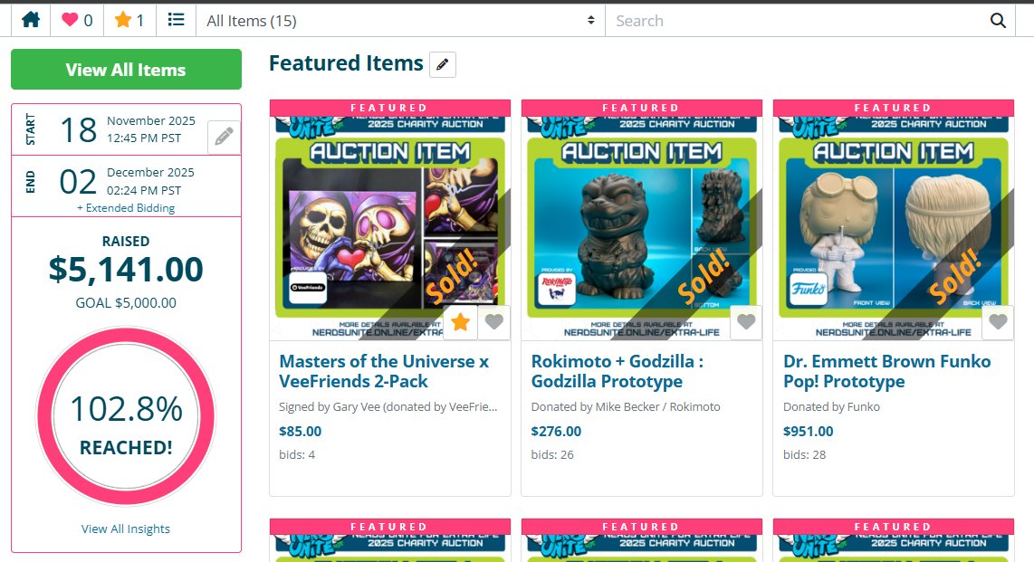 CSSully's tweet image. Wow!! Wow!!! WOW!!!!
Our charity auction ended with a total of $5,141 raised for Extra Life. Thank you to everyone who participated and helped us beat our auction goal of $5k!

#ChangeKidsHealth @ExtraLife4Kids @CMNHospitals